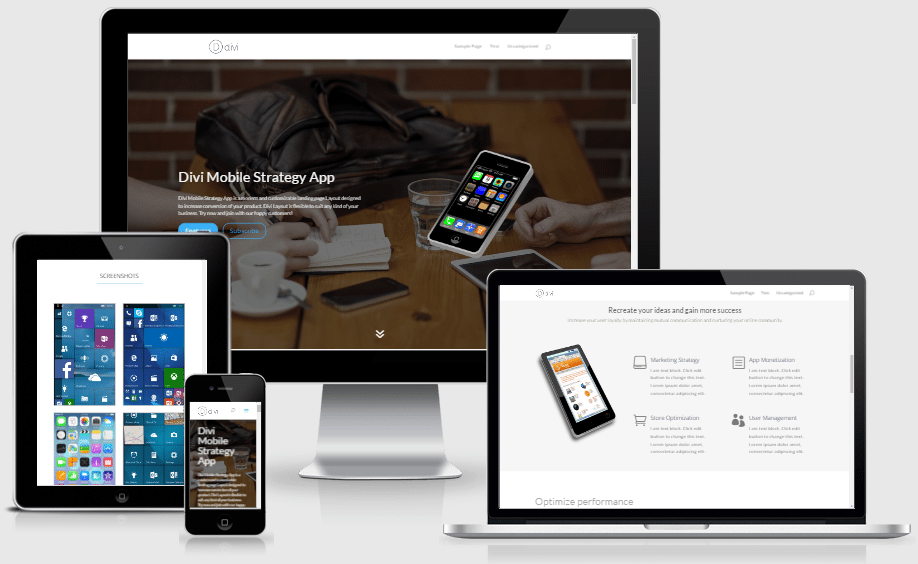 App Landing Page Layout for Divi Builder