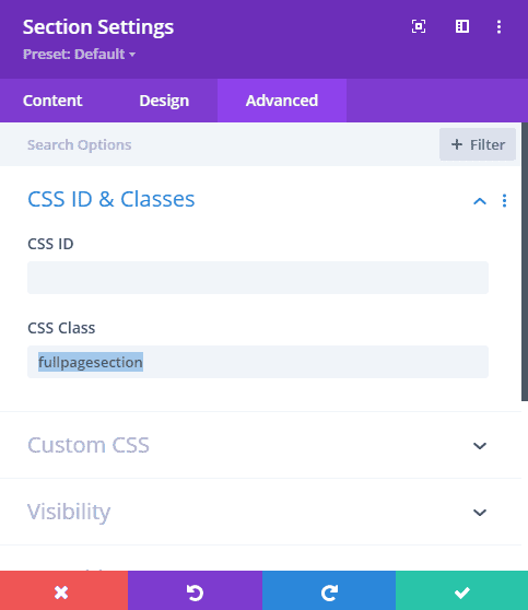 Divi Section Module